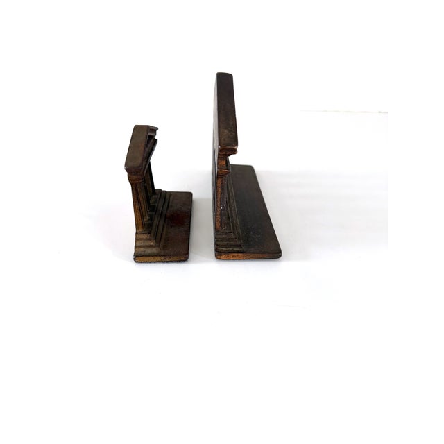 Metal Cast Iron Architectural Greek Temple Parthenon Bookends / Decor For Sale - Image 7 of 14
