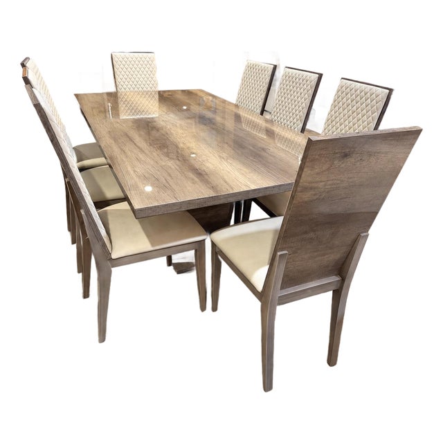 Stratus "Medea" Lacquered Wood Dining Table With Eight Chairs For Sale