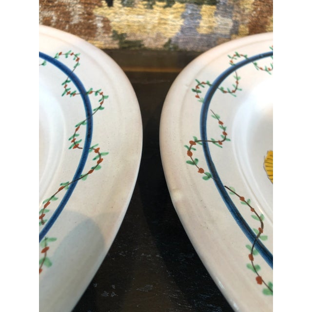 1990s Italian Hand Painted Round Ceramic Fish Wall Plates - Set of 2 For Sale - Image 12 of 13