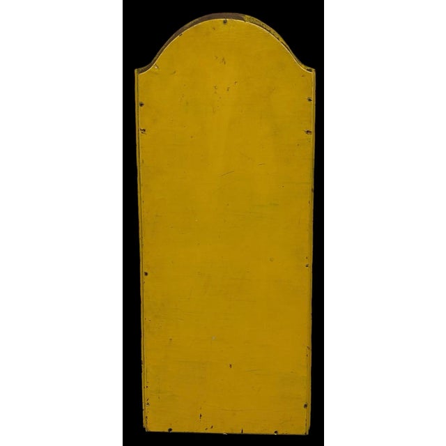 Mid Century Wood Frame Empty Arch Top Painted Yellow Vintage Antique Distressed For Sale In Los Angeles - Image 6 of 12