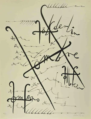 Rafael Alberti, Letter H, Lithograph, 1972