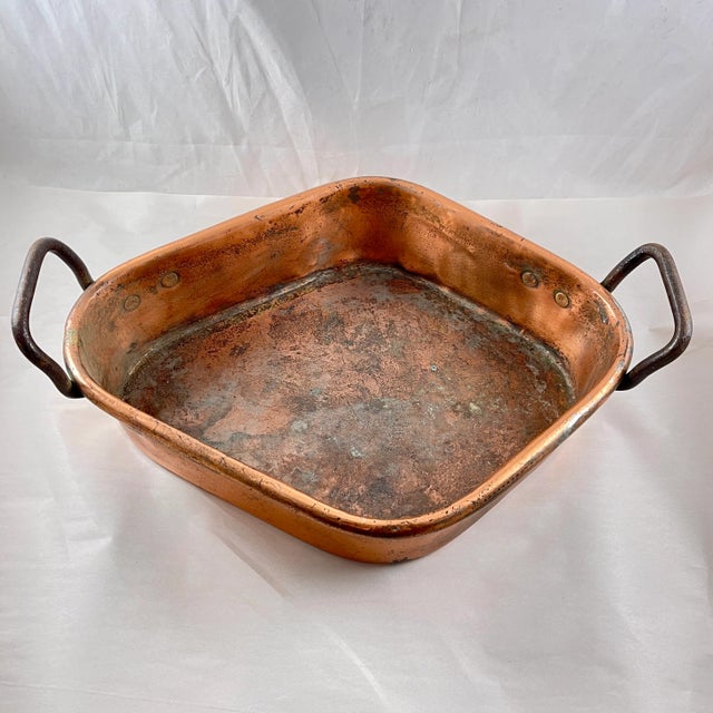 French Country Rustic Country French Copper & Iron Handled Turbotiere Fish Poacher, C. 1850 For Sale - Image 3 of 12