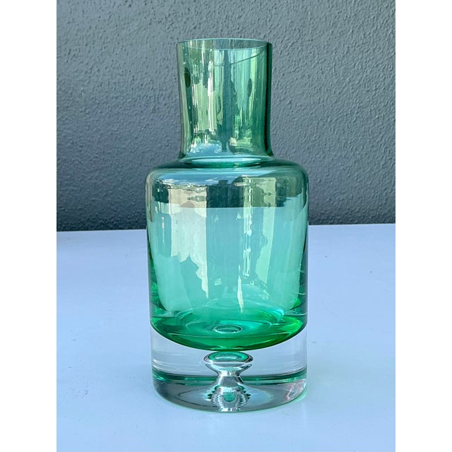 Glass Vintage Polish Blown Glass Vase For Sale - Image 7 of 12