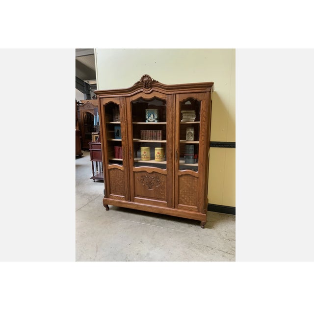 Brown Antique Art Nouveau Display Cabinet, 1910 For Sale - Image 8 of 8