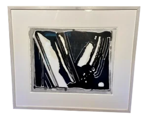 1980s Graphic Abstract Watercolor on Paper by Berenice d'Vorzon