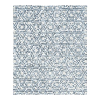 Exquisite Rugs Melbourne Hand Loom Wool & Cotton Dark Blue - 12'x15' For Sale