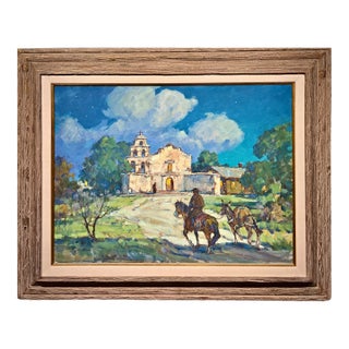 Marjorie Reed –Franciscan Rider Approaching Mission San Diego De Alcalá at Dusk-Oil Painting For Sale