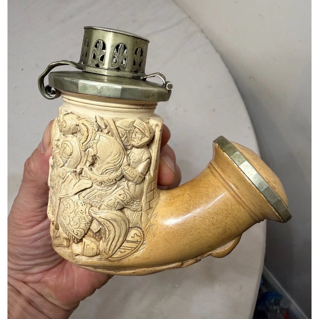 Up for sale is a large antique 19th century hand-carved German meerschaum figural smoking pipe. This rare and collectible...