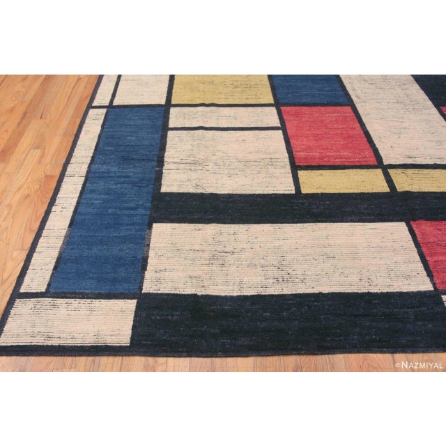 2020s Artistic Modern Contemporary Piet Mondrian Design Room Size Area Rug For Sale - Image 5 of 8