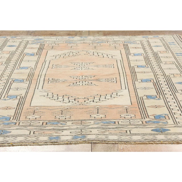 Peach Vintage Peach Turkish Oushak Rug - 02'08 X 04'03 For Sale - Image 8 of 9