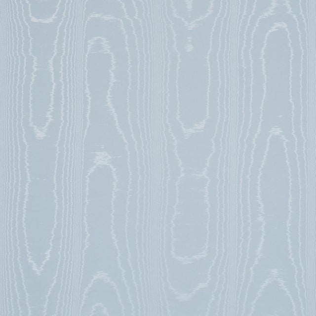 2020s Sample - Schumacher Washington Moiré Fabric In Robin'S Egg For Sale - Image 5 of 5