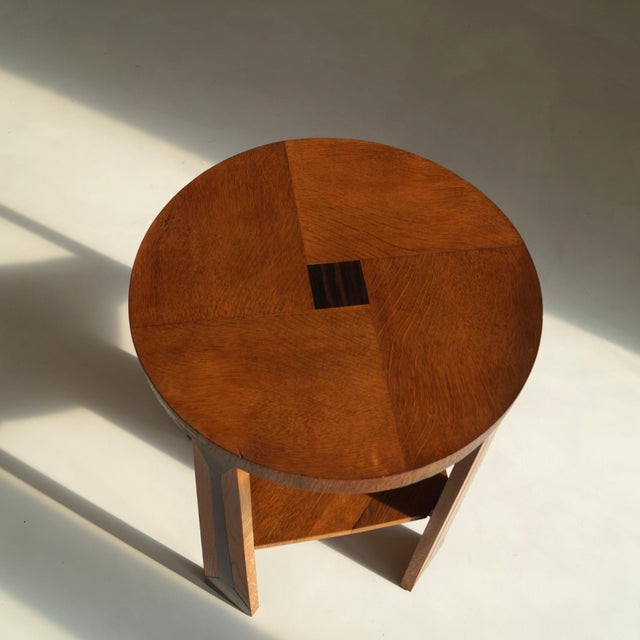 Dutch Art Deco Amsterdam School Occasional Table in Oak and Macassar, 1920s For Sale - Image 13 of 16