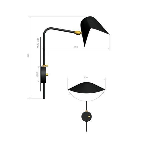 Not Yet Made - Made To Order Modern Black Anthony Wall Lamps by Serge Mouille, Set of 2 For Sale - Image 5 of 10