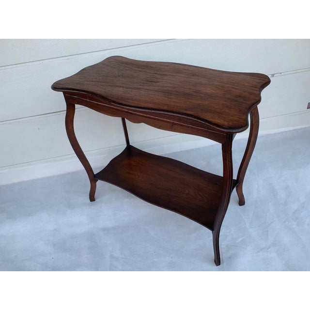 Art Nouveau Side Table with Shelf in Ash Wood, 1950s For Sale - Image 12 of 18