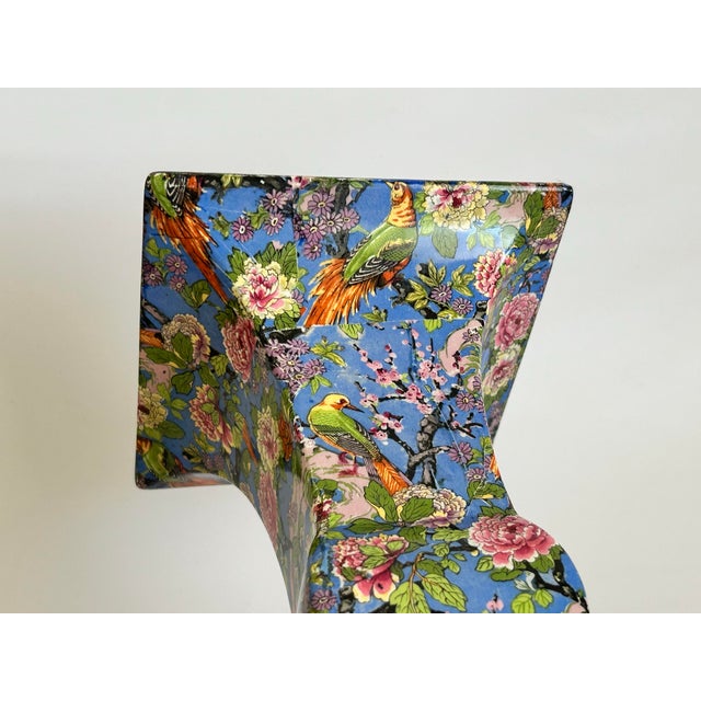 Antique Crown Ducal Blue Chintz Vase, Made in England For Sale - Image 9 of 12