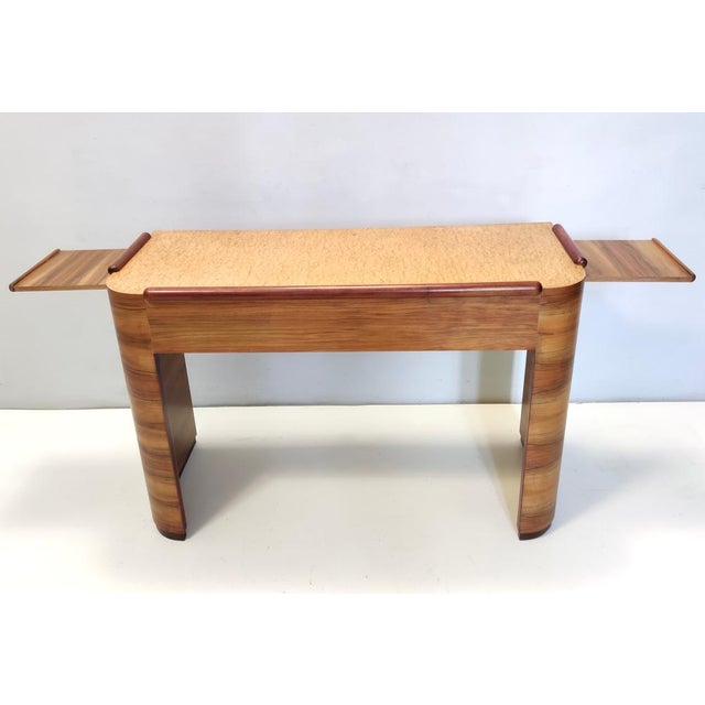 Art Deco Italian Birch and Beech Writing Desk, 1940s For Sale - Image 9 of 17