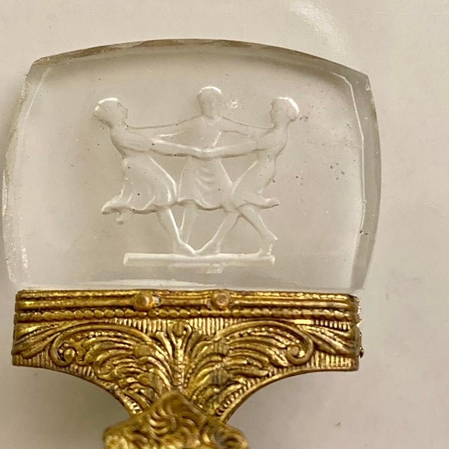 Antique Czech Intaglio Glass Place Card Holders - Set of 8 Dancing Figures For Sale - Image 4 of 13