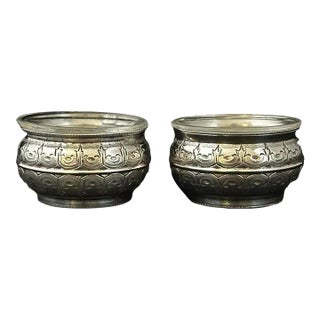 English Sterling Silver Salt Dips/ Cellars, Sheffield, Circa 1886 For Sale