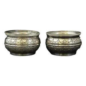 English Sterling Silver Salt Dips/ Cellars, Sheffield, Circa 1886