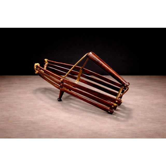 1960s Wine Holder in Rosewood & Metal, Unknown For Sale - Image 4 of 8