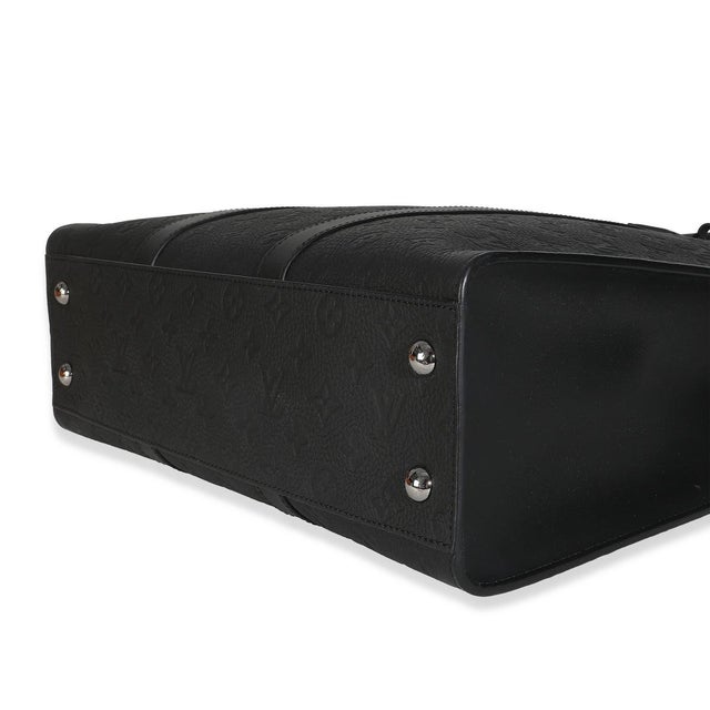 Black Black Monogram Embossed Taurillon Sac Plat 24H For Sale - Image 8 of 9