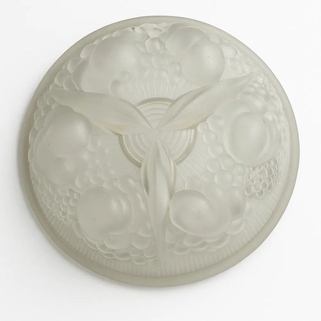 Glass Art Deco Frosted Glass Pendant Light by Muller Frères Lunéville, 1920s For Sale - Image 7 of 10