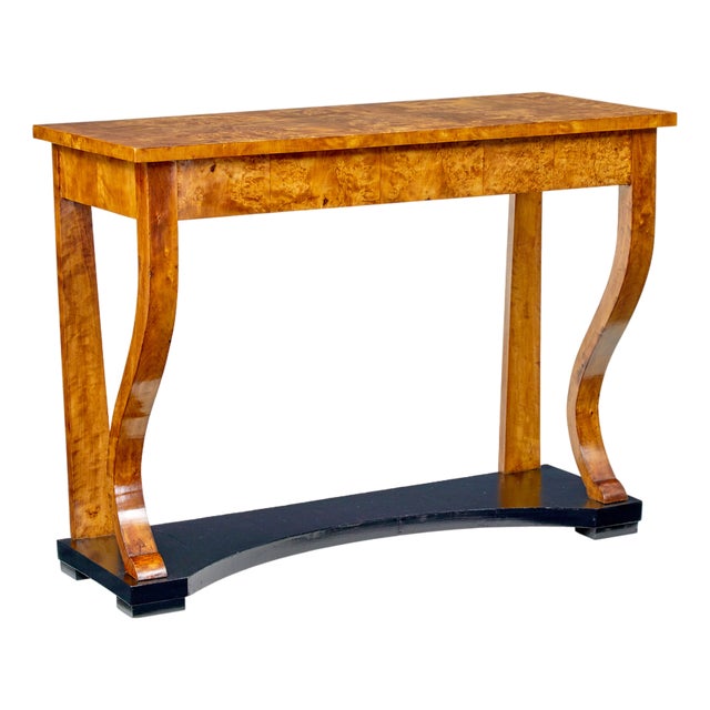 Empire Revival Burr Birch Console Table, 1880 For Sale
