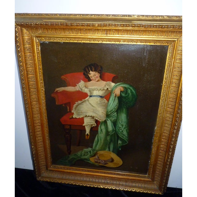 Early 19th Century Antique 1830s German Biedermeier Child Portrait Oil on Board, Framed For Sale - Image 5 of 9
