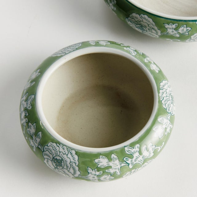 Chinoiserie Imperial Lotus Low Pots, Set Of 2 For Sale - Image 3 of 7