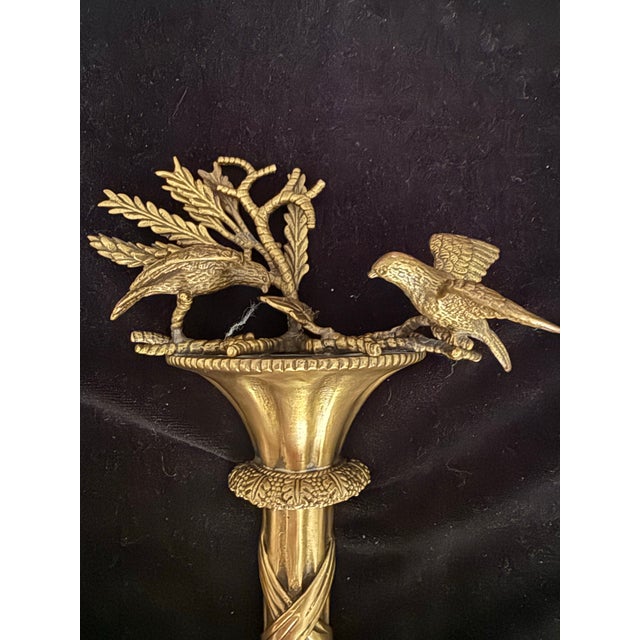 Vintage Pair Decorative Crafts Inc. Neoclassical Brass Two Arm Candle Sconces. Rare For Sale - Image 4 of 10