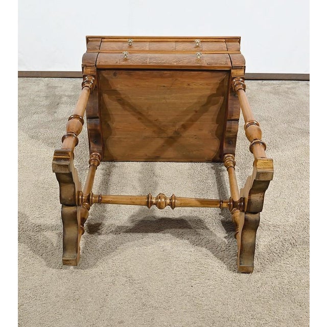 Small Louis Philippe Chiffonnière Table in Amboine and Cherrywood, Late 19th Century For Sale - Image 16 of 17