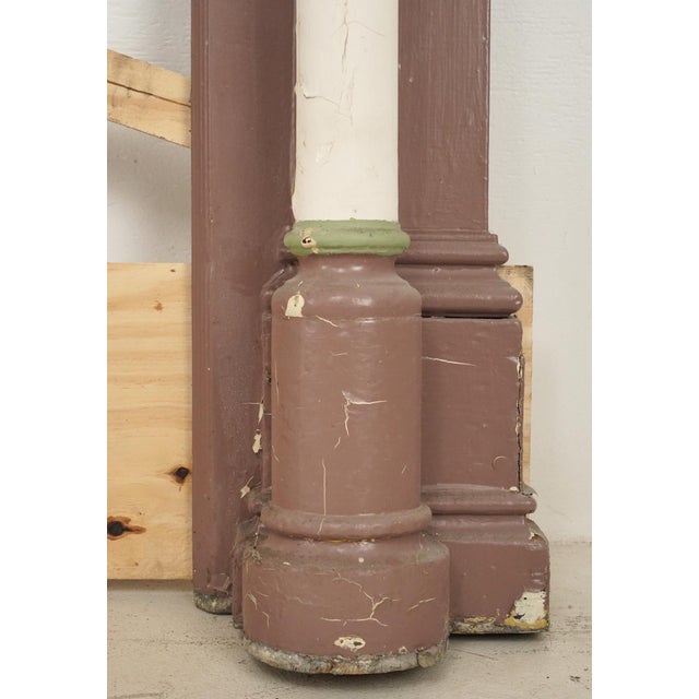 Colonial Revival Painted Wood Pilaster Mantel For Sale - Image 10 of 11