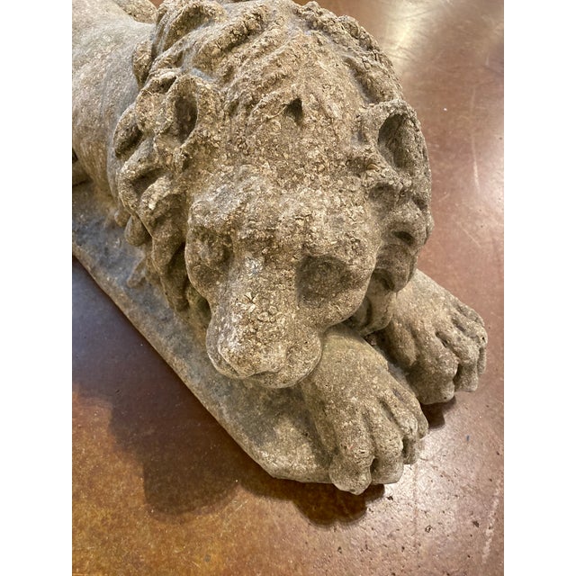 Vintage Concrete Lion Statues a Pair Chairish
