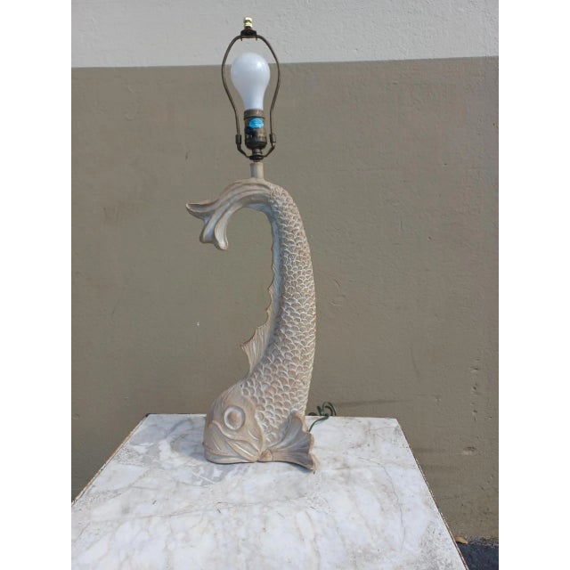 Vintage Mid Century Wooden Fish Lamp For Sale - Image 4 of 4