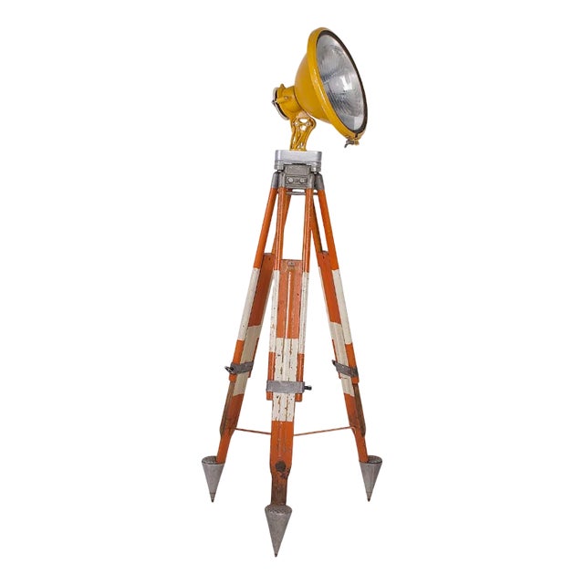 Industrial Tripod Spotlight from Holophane, 1960s For Sale