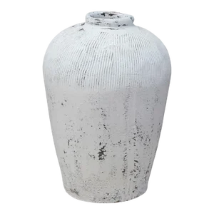 Early 20th Century Vintage Off-White Porcelain Tall Pot Planter