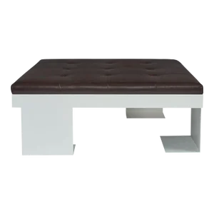 Baker Brown Leather Ottoman