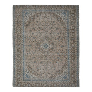 1970s Vintage Persian Handknotted Wool Brown Oversize Area Rug For Sale