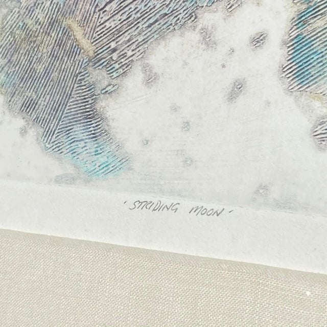 1980s "Striding Moon" Signed Original Monoprint by Robert Alan DeVoe C. 1987 For Sale - Image 5 of 12