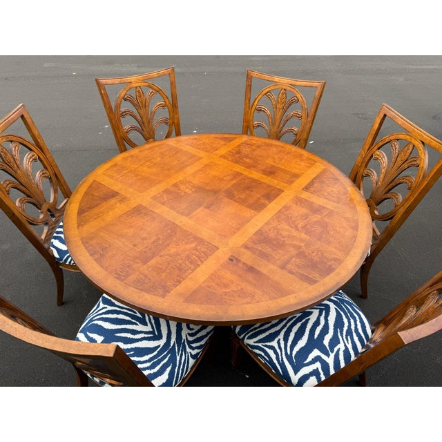 Century Furniture Coastal Round (60 Inch) Dining Table and 6 Chairs- On Caster Wheels For Sale In Naples, FL - Image 6 of 12