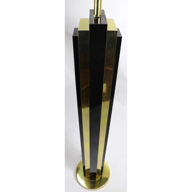Brass and Black Skyscraper Floor Lamp After Springer For Sale - Image 10 of 13