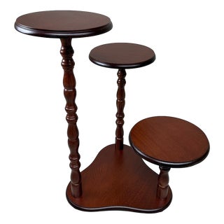 Japanese Three-Tier Hana-Dai Plant and Ceramic Stand, 1960 For Sale