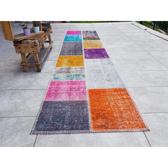 1960s Ethnic Oushak Vintage Runner Rug For Sale - Image 5 of 10