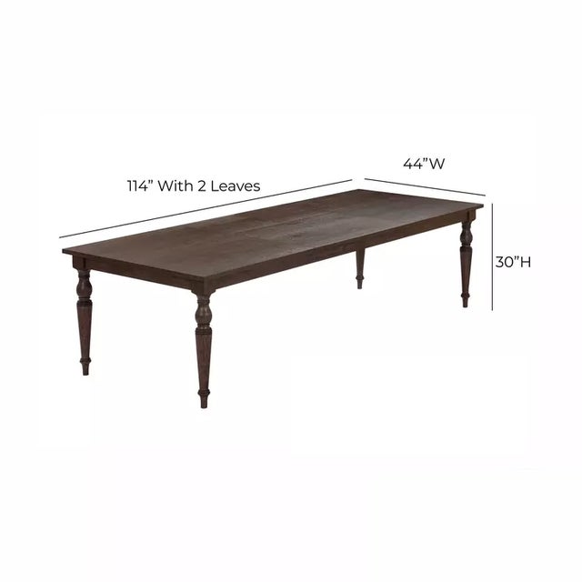 Mila Dark Brown Extendable Rectangular Dining Table For Sale - Image 10 of 11
