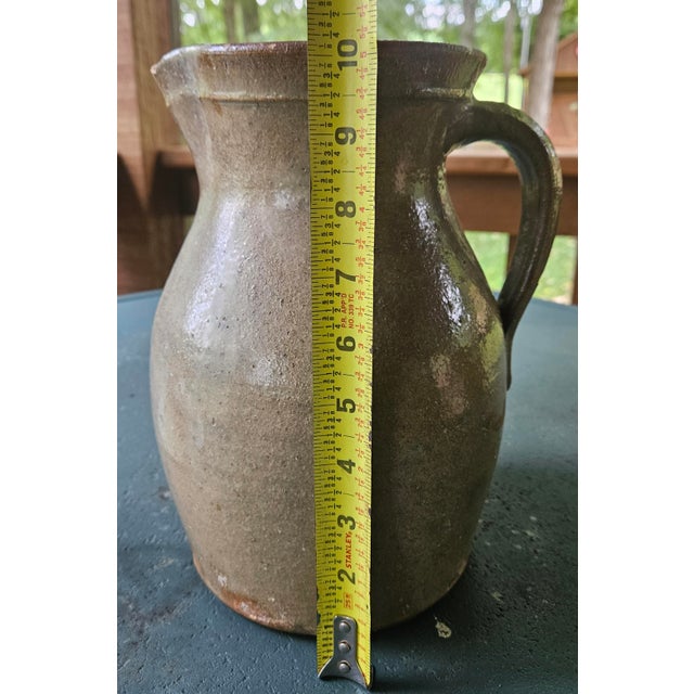 Antique North Carolina Red Clay Salt-Glazed Stoneware Pitcher For Sale - Image 11 of 11