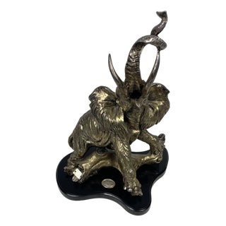 Silver-Plated Elephant Sculpture, 1970s For Sale