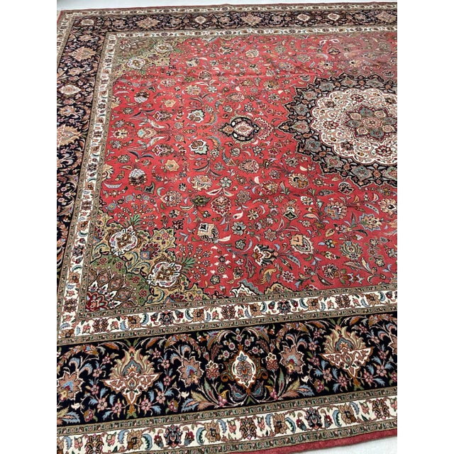 1950's 1m Knots, Fine Silk Highlights With Royal Bird Motifs Rug - 9 7 X 13 6 For Sale - Image 11 of 13