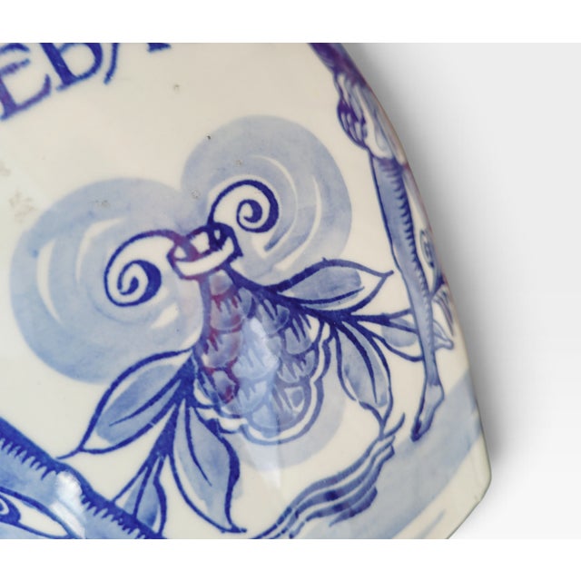 1950s Mid-Century Dutch Hand-Painted Delft Blue Tobacco Jar with Brass Lid, Holland, 1960s For Sale - Image 5 of 17