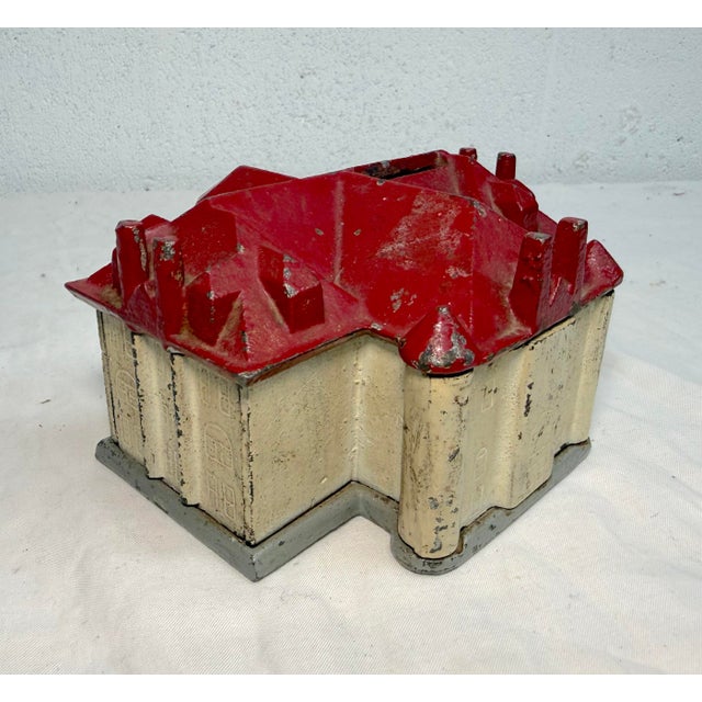 Rare Antique 1930's Westwood Bronze Memorial College Building Still Coin Bank For Sale - Image 4 of 13