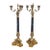 Pair of Vintage 1980s Decorative Crafts Neoclassical Brass & Black Marble Candelabras For Sale